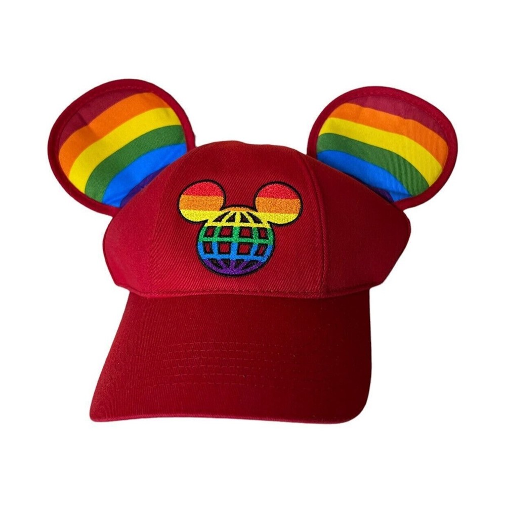 Disney Parks Pride Rainbow Mickey Ears Hat Cap Red NWT NEW